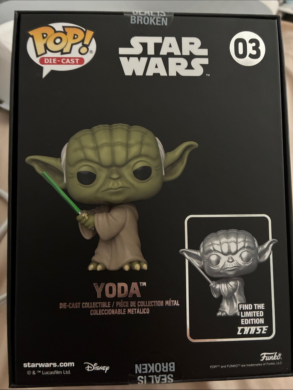 Funko Pop! Die-Cast Yoda Figure Unopened/Sealed may contain Silver Chase Variant